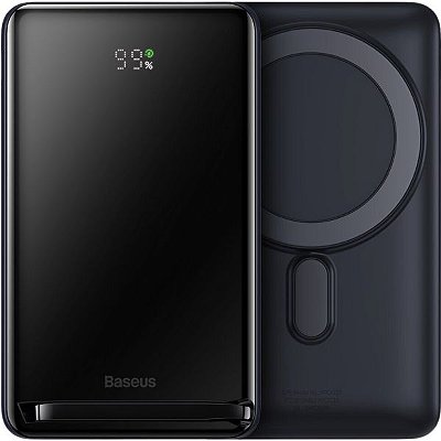 Carregador Portátil Magnético Baseus Bracket 20 W 10.000 mAh - Preto (PPCX000203)