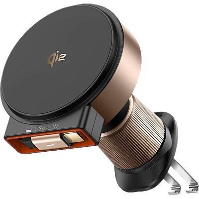 Carregador Sem fio Retrátil Mcdodo para Carro MagQ Qi2 CH-0091 USB-C 15 W - Dourado