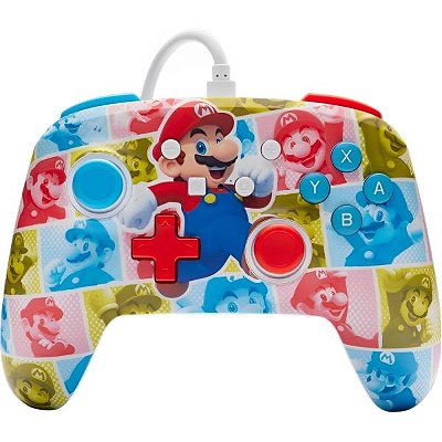 Controle PowerA Enhanced com Fio PWA-A-09011 para Nintendo Switch - Mario Hero