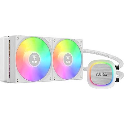Cooler Líquido Gamdias Aura GL240 V2 ARGB 120 mm PWM para CPU - Branco