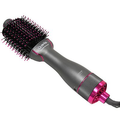 Escova Secadora de Cabelo Quanta QTES6000N 1300 W 2 em 1 Bivolt - Cinza/Rosa