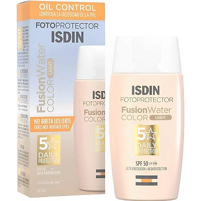 Fotoprotetor Facial Isdin Fusion Water FPS 50 com Cor - Light 50mL