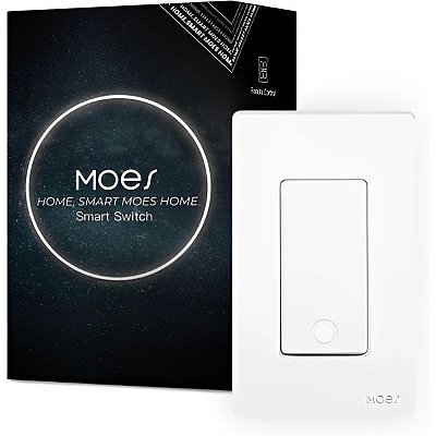 Interruptor de Luz Inteligente Moes WS-SR-US-T-WH Wifi 1 Botão - Branco