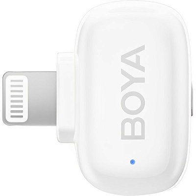 Kit Microfone Boya Mini Lightning + USB-C Sem Fio - Branco (2TX+1RX)