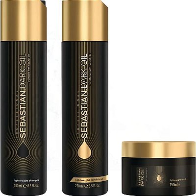 Kit Sebastian Dark Oil Shampoo 250mL + Condicionador 250mL + Máscara Capilar 150mL