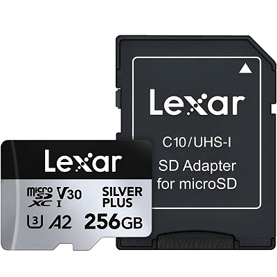 Memória Micro SD Lexar Professional Silver Plus 205-100MB/S C10 256 GB (LMSSIPL256G-BNANU)