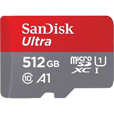 Memória Micro SD SanDisk Ultra 150 MB/s C10 U1 512 GB com Adaptador (SDSQUAC-512G-GN6MA)