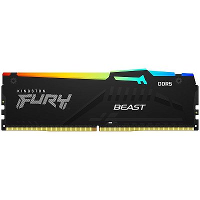 Memória RAM DDR5 Kingston 5200 MHz 8 GB Fury Beast RGB KF552C40BBA-8 - Negro