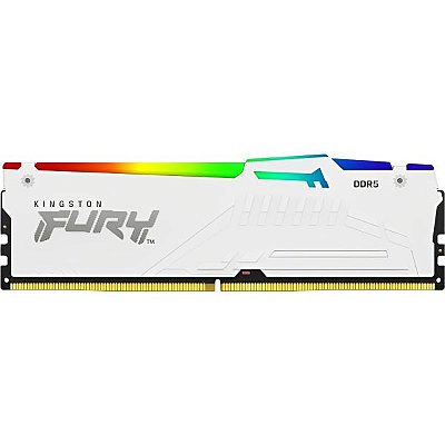Memória RAM DDR5 Kingston 6000 MHz 16 GB Fury Beast RGB KF560C30BWEA-16 - Branco (EXPO-AMD)