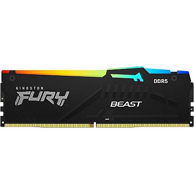 Memória RAM DDR5 Kingston 6000 MHz 16 GB Fury Beast RGB KF560C36BBE2A-16 - Preto
