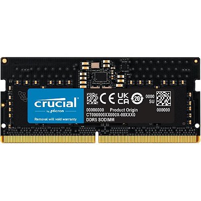Memória RAM para Notebook DDR5 Crucial 5600 MHz 8 GB CT8G56C46S5 - Preto