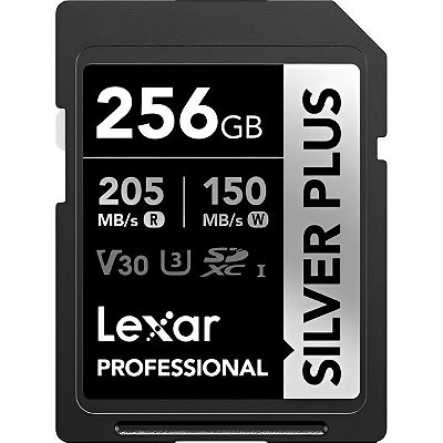 Memória SD Lexar Professional Silver Plus 205-150 MB/s C10 256 GB (LSDSIPL256G-BNNNU)