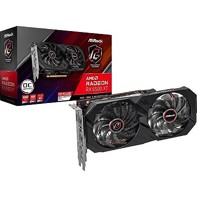 Placa de Vídeo ASRock Radeon RX 6500 Phantom Gaming D OC Edition 16 GB GDDR6 (90GA3DZZ-00UANF)