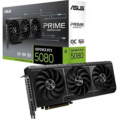 Placa de Vídeo Asus GeForce RTX 5080 Prime OC Edition 16 GB GDDR7 (90YV0LX0-M0NA00)