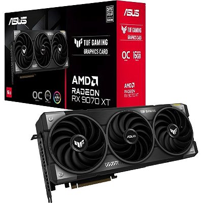 Placa de Vídeo Asus TUF Gaming Radeon RX 9070 XT OC Edition 16 GB GDDR6 - Preto (90YV0L70-M0NA00)