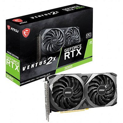 Placa de Vídeo MSI GeForce RTX 3060 Ventus 2X OC 12 GB GDDR6