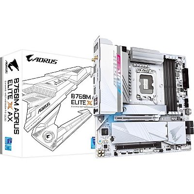 Placa Mãe Gigabyte B760M AORUS Elite X AX LGA 1700 DDR5