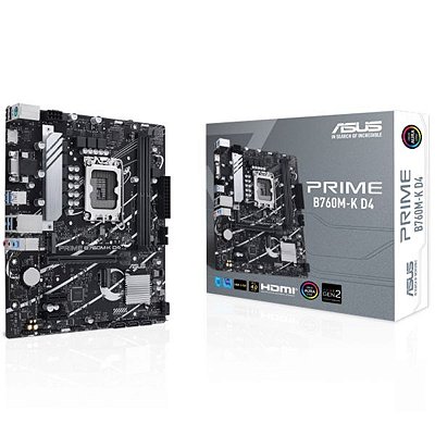 Placa-Mãe Asus Prime B760M-K D4 LGA 1700 DDR4 Micro ATX