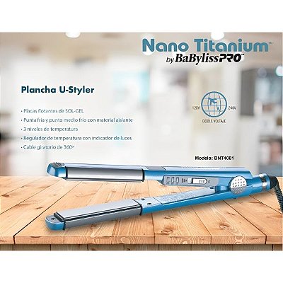 Prancha BaBylissPRO BNT4081 Curl Nano Titanium 25 mm - Azul/Prata