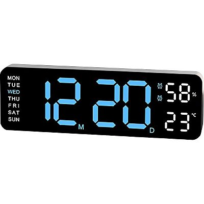 Relógio de Mesa Satellite AC-T6863 - Preto/Azul