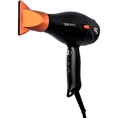 Secador de Cabelo Taiff Vulcan Digital 2500 W 110v - Preto/Laranja