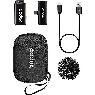 Sistema de Microfone Godox WES2 USB-C 2TX+1RX Sem fio