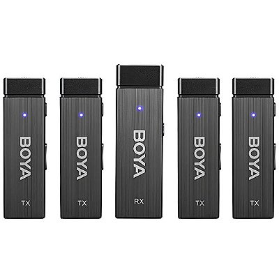 Sistema de Microfone Sem fio Boya BY-W4 (4TX+1RX) 4 Canais de Câmera - Preto
