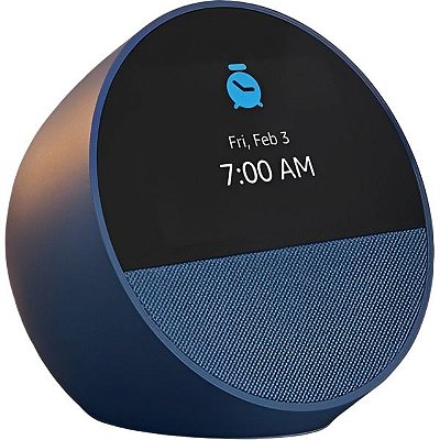 Speaker Amazon Echo Spot Alexa Smart 2024 com Relógio - Azul