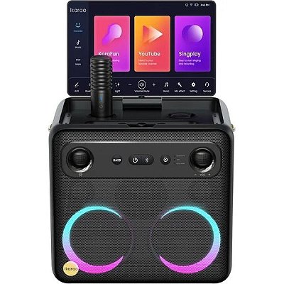 Speaker Joog Break X2 Karaokê LCD 10.1" Bluetooth Wifi - Preto