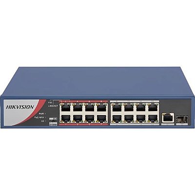 Switch Poe Hikvision DS-3E0318P-E/M(B) 16 Portas Ethernet