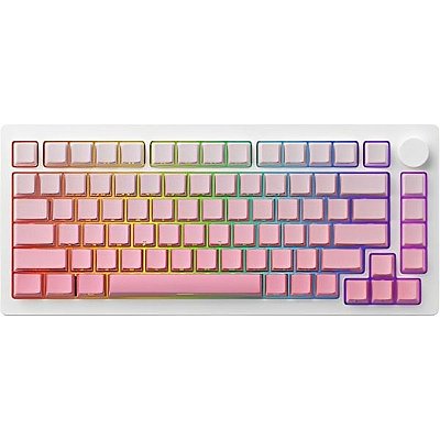 Teclado Gamer Mecânico Akko MonsGeek M1W V3 SP RGB 75% Hot Swap Sem Fio - Moonlight White (Inglês)