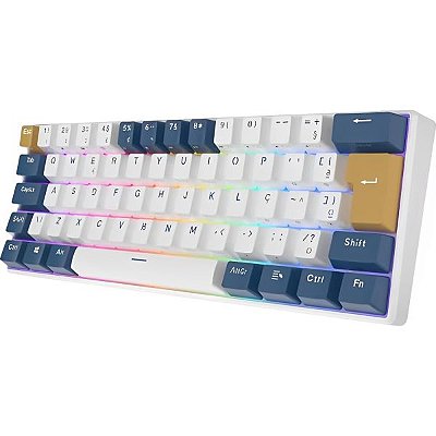 Teclado Mecânico Royal Kludge RK61 60% RGB USB-C Switch Vermelho - Klein Blue (Português)