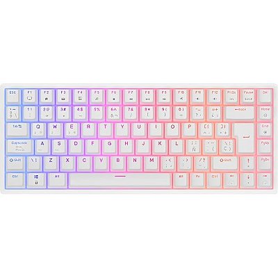 Teclado Mecânico Royal Kludge RK84 75% RGB Sem Fio Switch Red - White (Português)