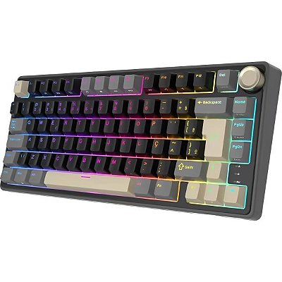 Teclado Mecânico Royal Kludge RKR75 75% RGB USB-C Switch Silver - Phantom (Português)