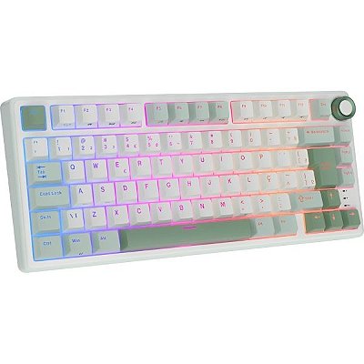 Teclado Mecânico Royal Kludge RKR75 75% RGB USB-C Switch Silver - Sky Cyan (Português)