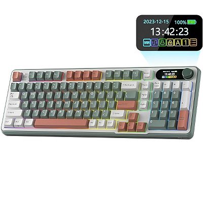 Teclado Mecânico Royal Kludge RKS98 96% RGB Sem Fio Switch Blue - Camping (Inglês)