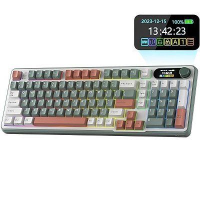 Teclado Mecânico Royal Kludge RKS98 96% RGB Sem Fio Switch Brown - Camping (Inglês)