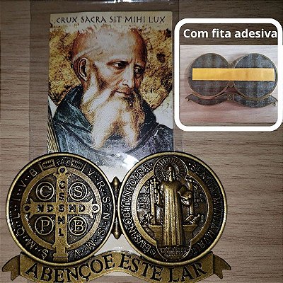 Medalha de São Bento com adesivo para parede ou porta - 127647