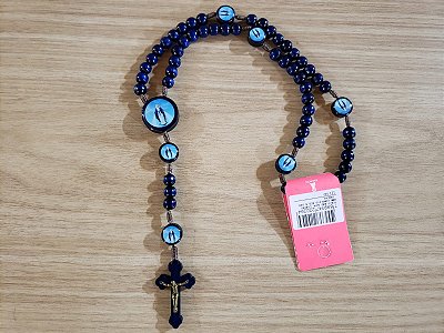 Terço azul 8mm Nossa Senhora das Graças - 122742