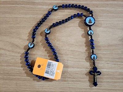 Terço azul 8mm Nossa Senhora Aparecida - 125849