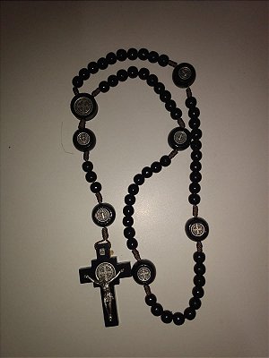 Terço madeira preto 10mm São Bento - 121657
