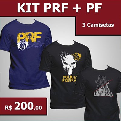Kit 3 camisetas (PRF + PF + Canela)