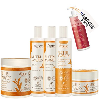 Kit Apice Cosméticos Onduladas Nutri Waves Tratamento Capilar E Brinde