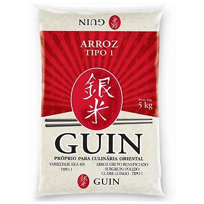 ARROZ JAPONÊS GUIN 1kg Grão Longo - Arroz Japonês Para Sushi