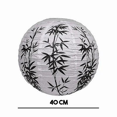 LUMINÁRIA Oriental Estilo Bambu Grande 40cm - Luminária Japonesa de Papel Para Decoração