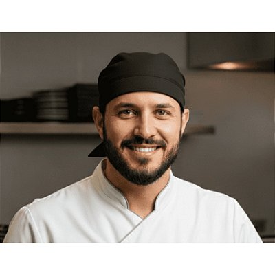Bandana Chef Cozinheiro de Amarrar – Cor Preta | Profissional e Confortável
