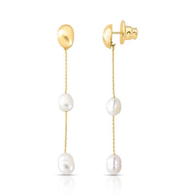 Brinco linha de pérolas