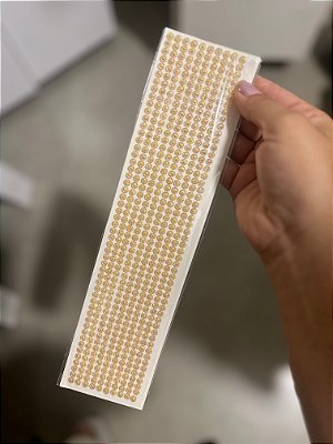 Aplique "Strass Ouro Holográfico" 5mm autocolante cartela com 520pcs