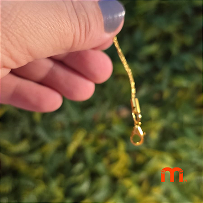 Cordão Dourado com Mini Mosquetão 10un