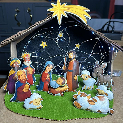 MOLDE "PRESEPIO DE NATAL" Kit com 12 moldes de aço + Estampa em DTF com 5 un